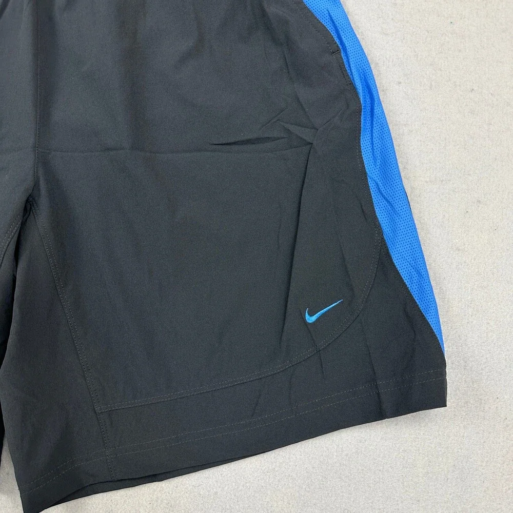 Vintage Nike Shorts Men 2XL Black Solid Basketball Loose Fit Y2K Stretch XXL '05